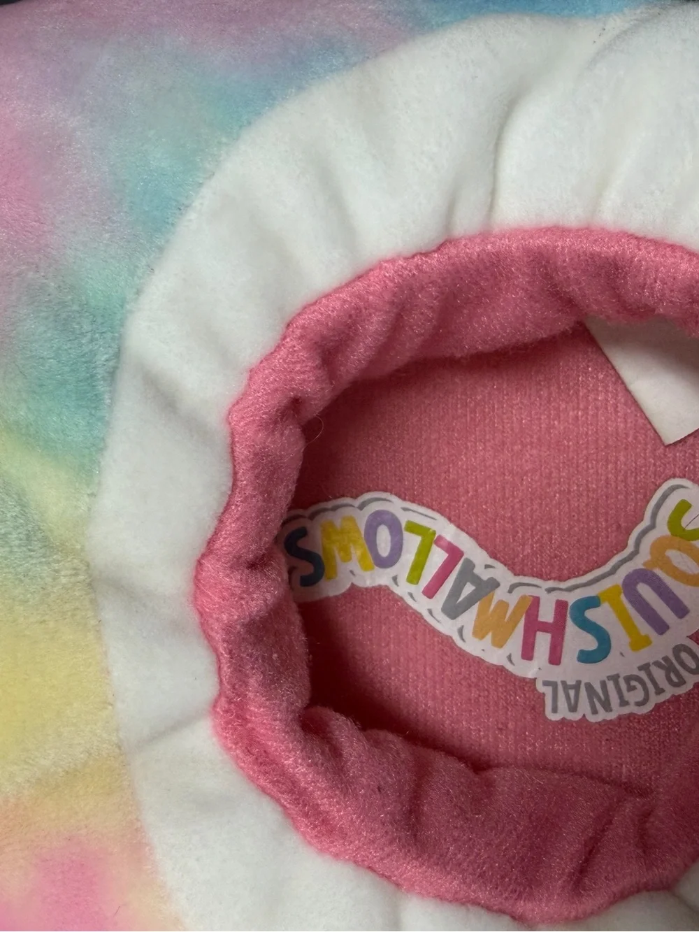 Squishmallow Slippers Girls Size 13-1 Rainbow Tie Dye Unicorn Slip On Plush